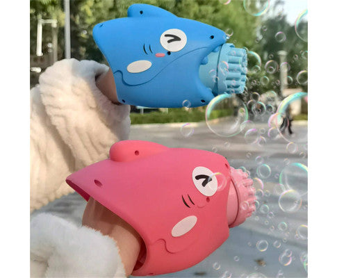 15-Hole Bubble Gun Shark Bubble Machine Automatic Children's Hand-Held Outdoor Toys - SM Everyday Living