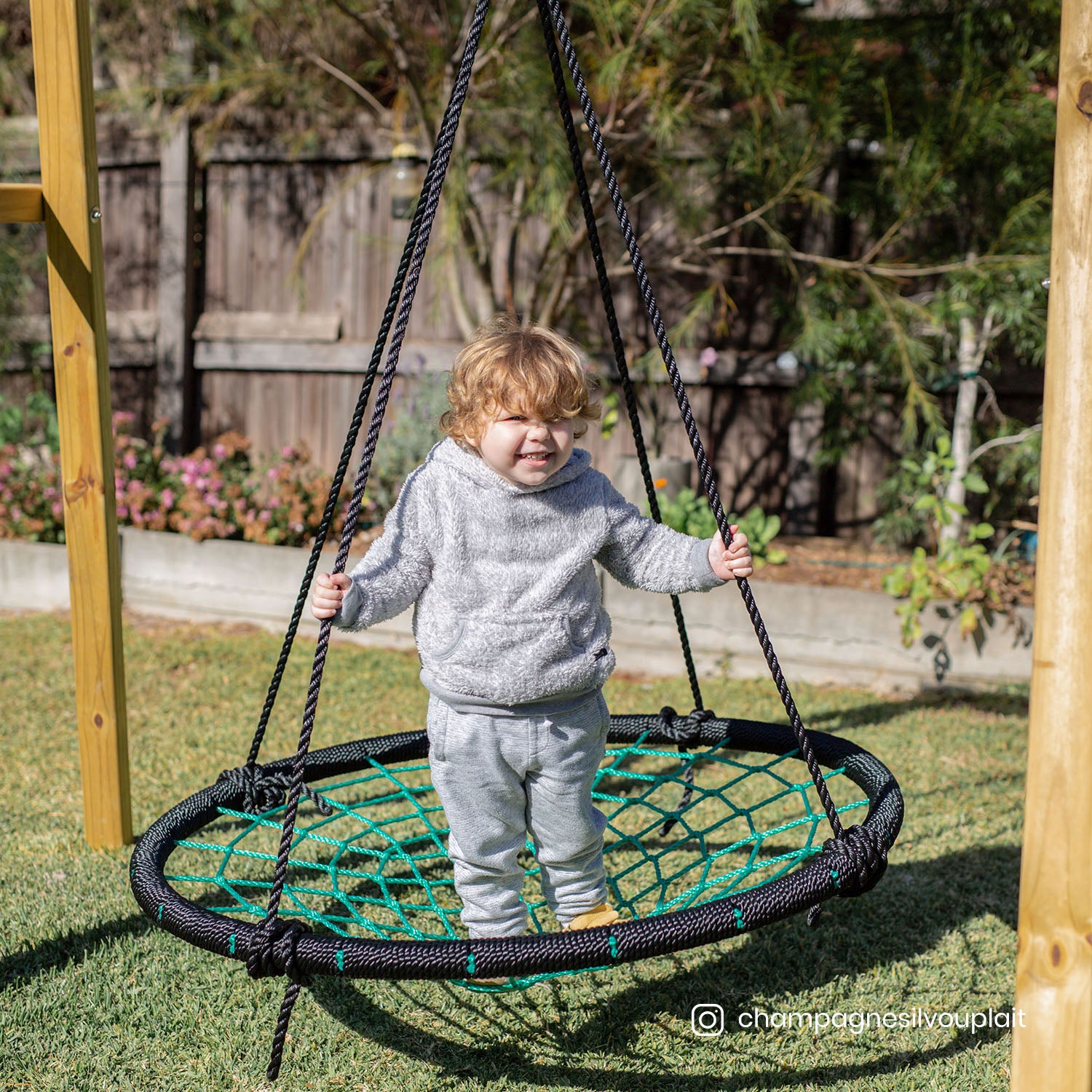 Kids Oakley Swing Set with 1m Spidey Web Swing