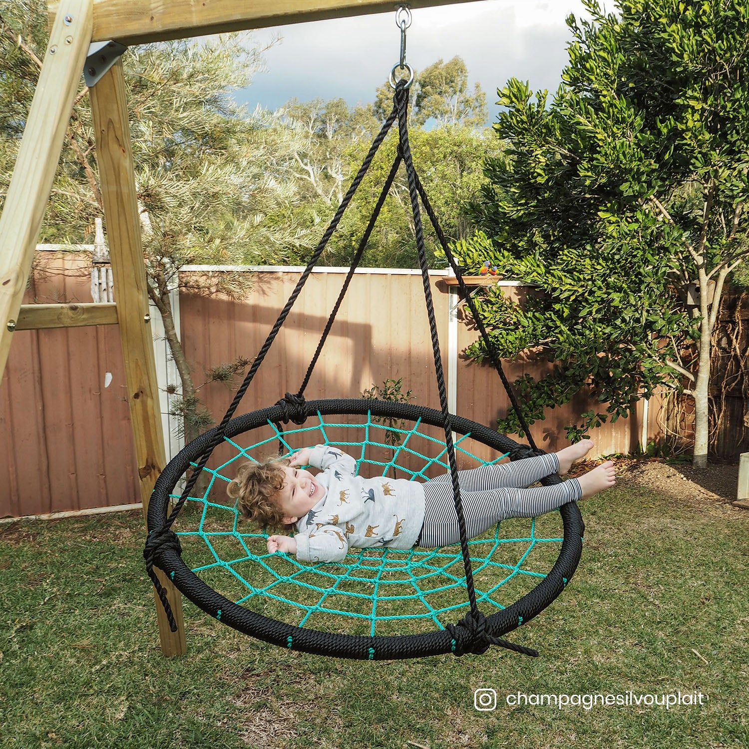 Kids Oakley Swing Set with 1m Spidey Web Swing