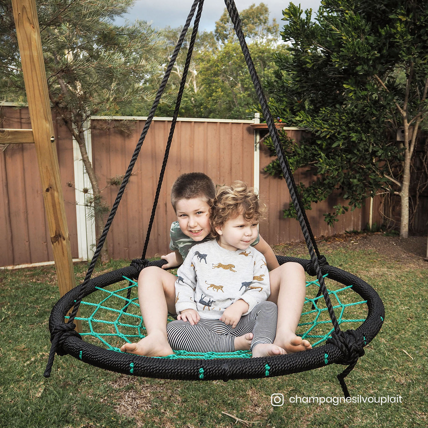 Kids Oakley Swing Set with 1m Spidey Web Swing