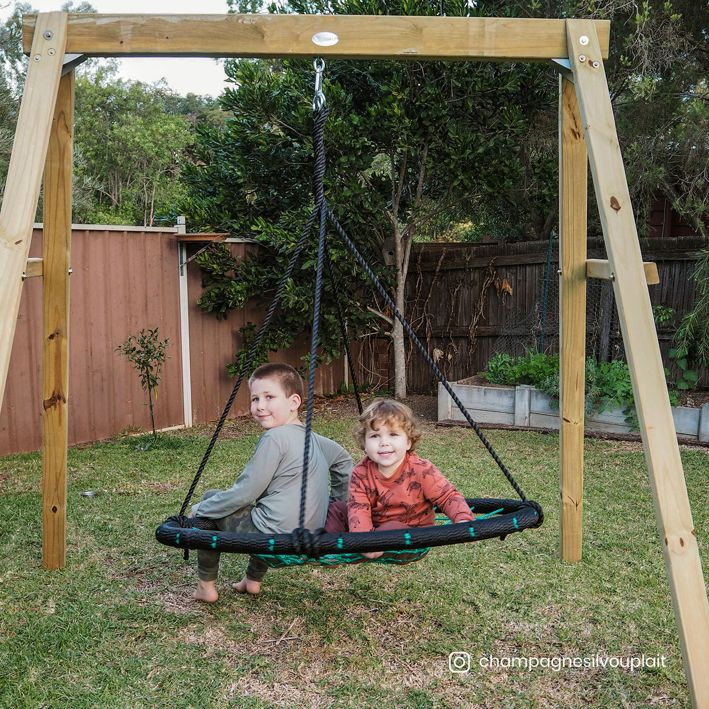 Kids Oakley Swing Set with 1m Spidey Web Swing