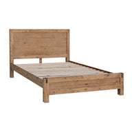 Bed Frame Single Size in Solid Wood Veneered Acacia Bedroom Timber Slat in Oak - SM Everyday Living