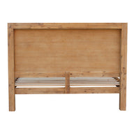 Bed Frame Single Size in Solid Wood Veneered Acacia Bedroom Timber Slat in Oak - SM Everyday Living