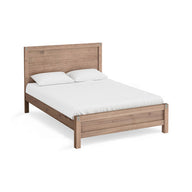 Bed Frame Single Size in Solid Wood Veneered Acacia Bedroom Timber Slat in Oak - SM Everyday Living