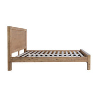 Bed Frame Single Size in Solid Wood Veneered Acacia Bedroom Timber Slat in Oak - SM Everyday Living