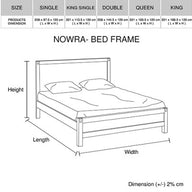 Bed Frame Single Size in Solid Wood Veneered Acacia Bedroom Timber Slat in Oak - SM Everyday Living