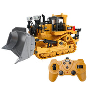 Remote Control Bulldozer Toy With Alloy Excavator