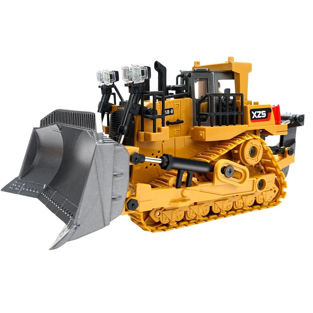 Remote Control Bulldozer Toy With Alloy Excavator