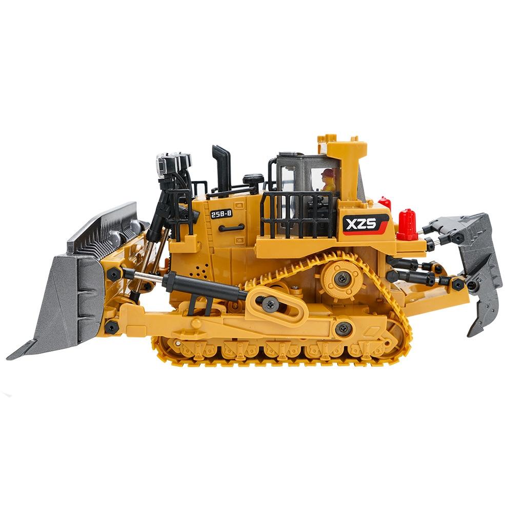 Remote Control Bulldozer Toy With Alloy Excavator