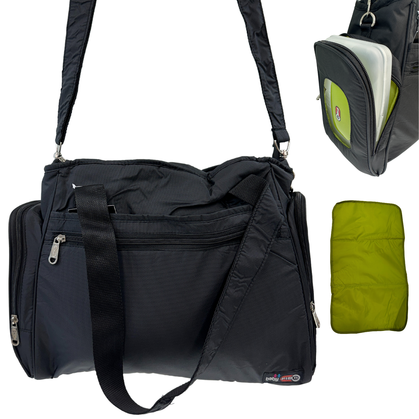 Baby Nappy Bag Diaper Travel Tote - Black