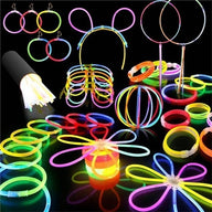 15 GLOW STICKS Party Light Glow In The Dark Rave NECKLACE Disco Bulk