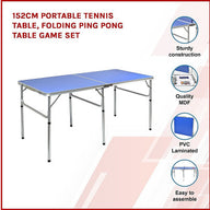 152cm Portable Tennis Table, Folding Ping Pong Table Game Set - SM Everyday Living