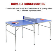 152cm Portable Tennis Table, Folding Ping Pong Table Game Set - SM Everyday Living