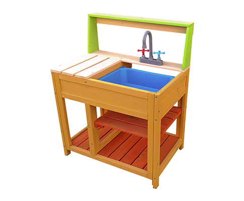 Children’s Outdoor Play Mud Kitchen Sand Pit with Display Shelf