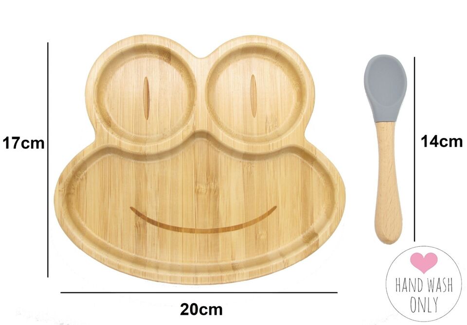 Bamboo Kids Children Baby Plate Set Frog