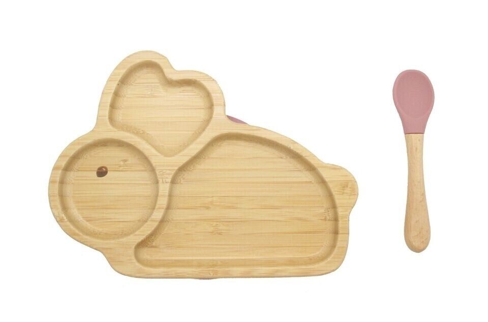 Bamboo Kids Children Baby Plate Set- Rabbit