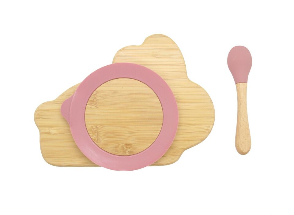 Bamboo Kids Children Baby Plate Set- Rabbit