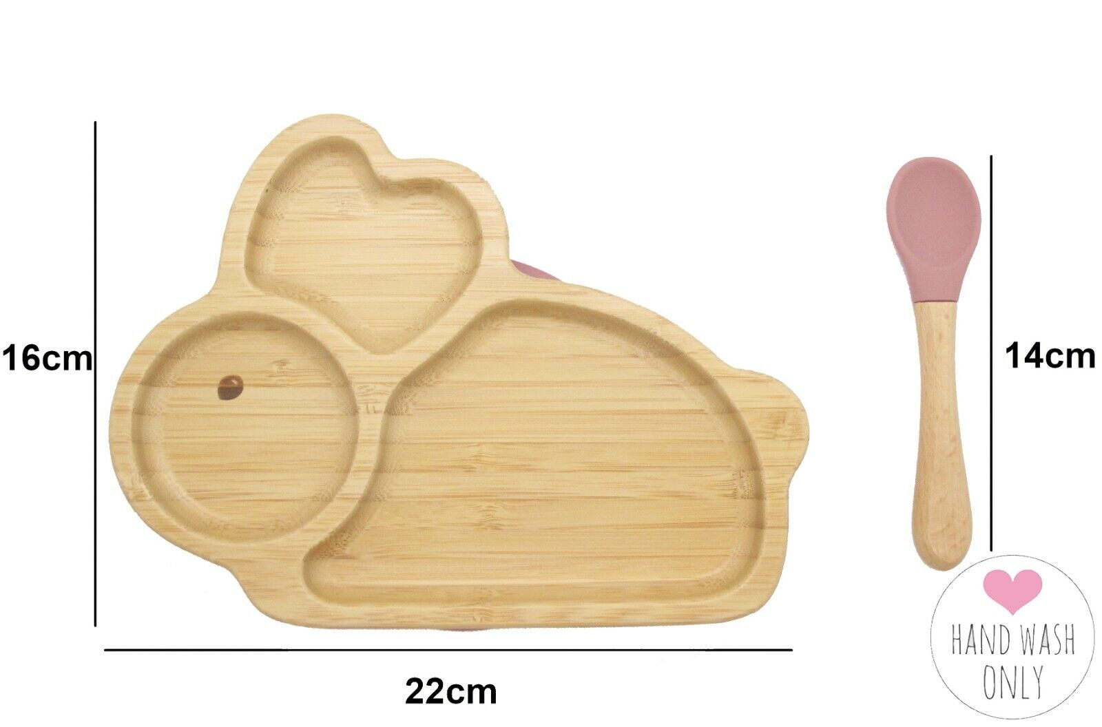 Bamboo Kids Children Baby Plate Set- Rabbit