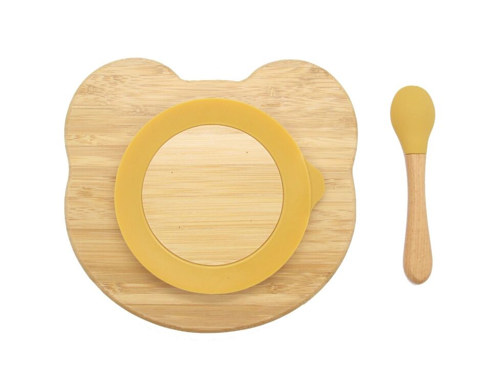 Bamboo Kid Child Baby Plate set - Teddy Bear