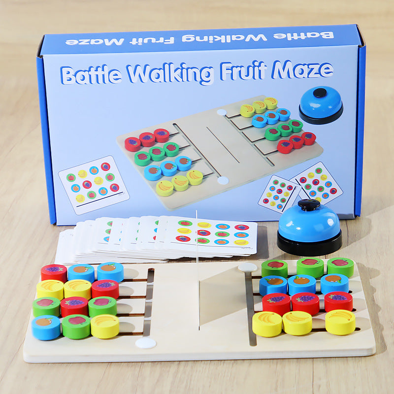 Children's Wooden CPCCE Interactive Fruit Recognition Two-Player Strategy Game - Fun Educational Toy for Preschoolers