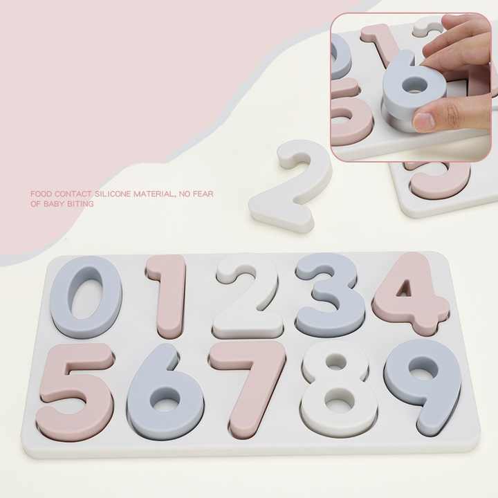 Colorful Silicone Early Learning Number Puzzle Board for Kids