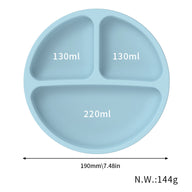 Blue Silicone Baby Feeding Set - Suction Plate, Bib, Cup & Utensils