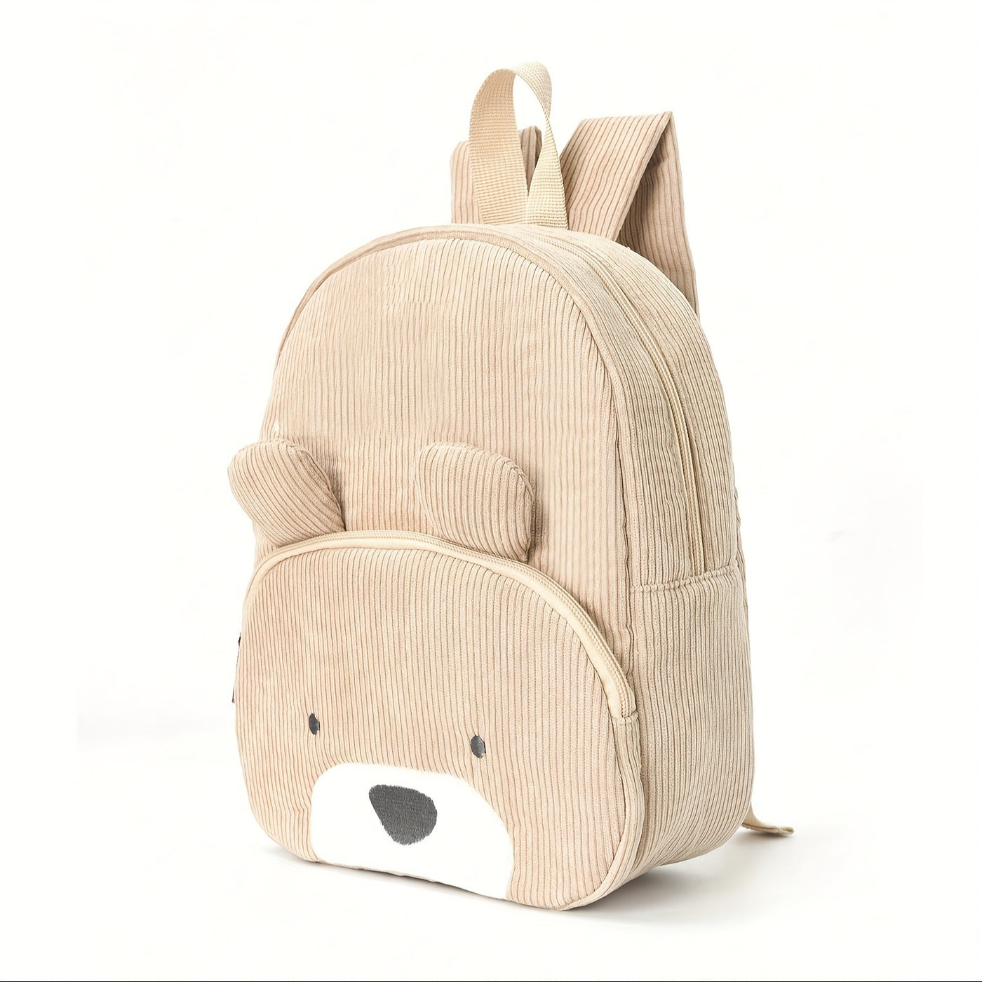 Cute Blue Fox Backpack - Soft Corduroy Material with Adjustable Straps