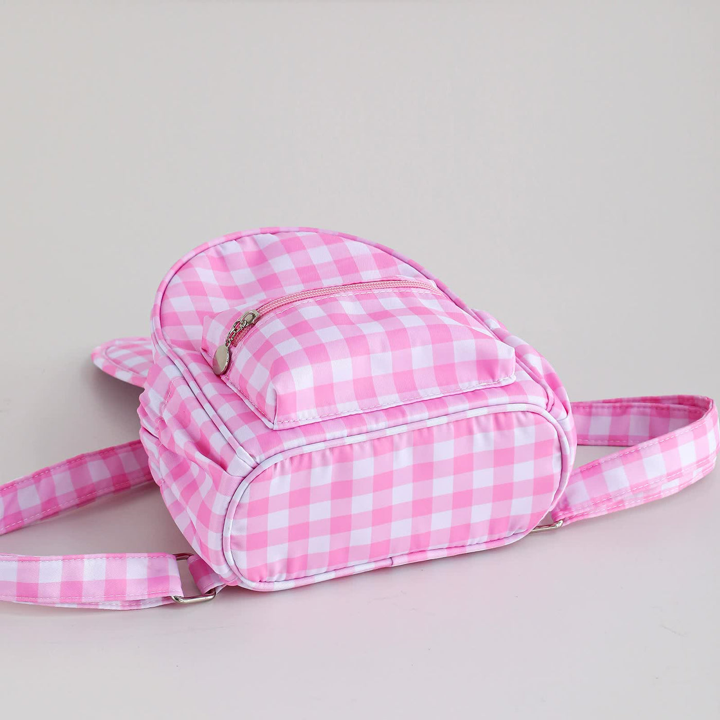 Blue Kids Bunny Ear Gingham Backpack