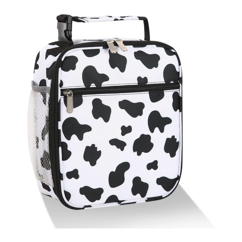 Black and White Spots Set of 2 Handheld Insulated Lunch Bags for Food Storage