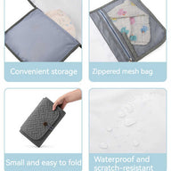 Grey Portable Baby Changing Mat - Waterproof, Foldable, Compact Diaper Pad for Travel & Everyday Use