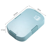 Blue Kids' Lunch Box with Compartments - BPA-Free Microwave Safe Bento Box for School Meals