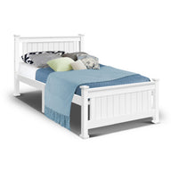 Single Size Wooden Bed Frame - White - SM Everyday Living