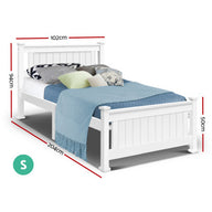 Single Size Wooden Bed Frame - White - SM Everyday Living