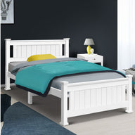 Single Size Wooden Bed Frame - White - SM Everyday Living