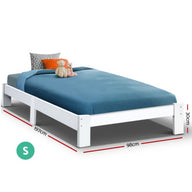 Bed Frame Single Wooden Bed Base Frame Size JADE Timber Mattress Platform - SM Everyday Living