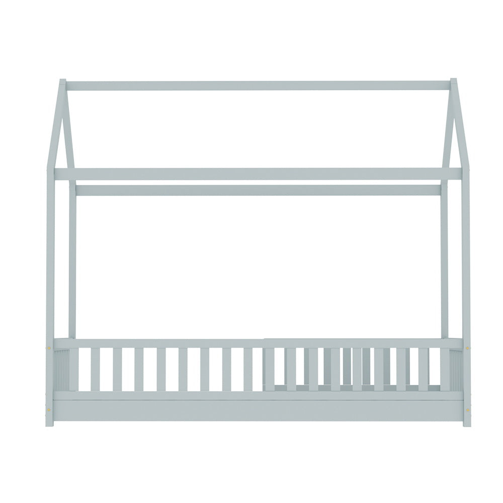 Bed Frame Wooden Kids House Frame Grey ROCK