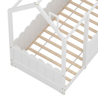 Bed Frame Wooden Kids House Single Frame White