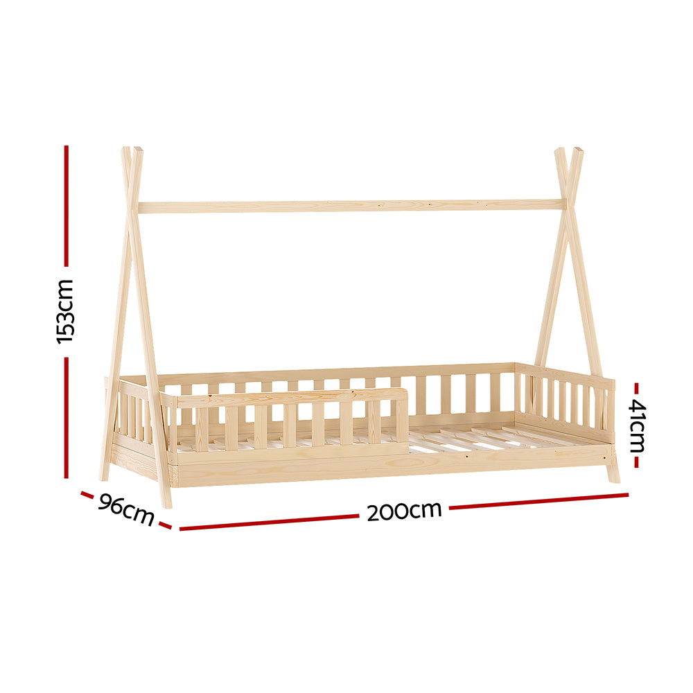 Bed Frame Wooden Kids House Frames Oak PUAH