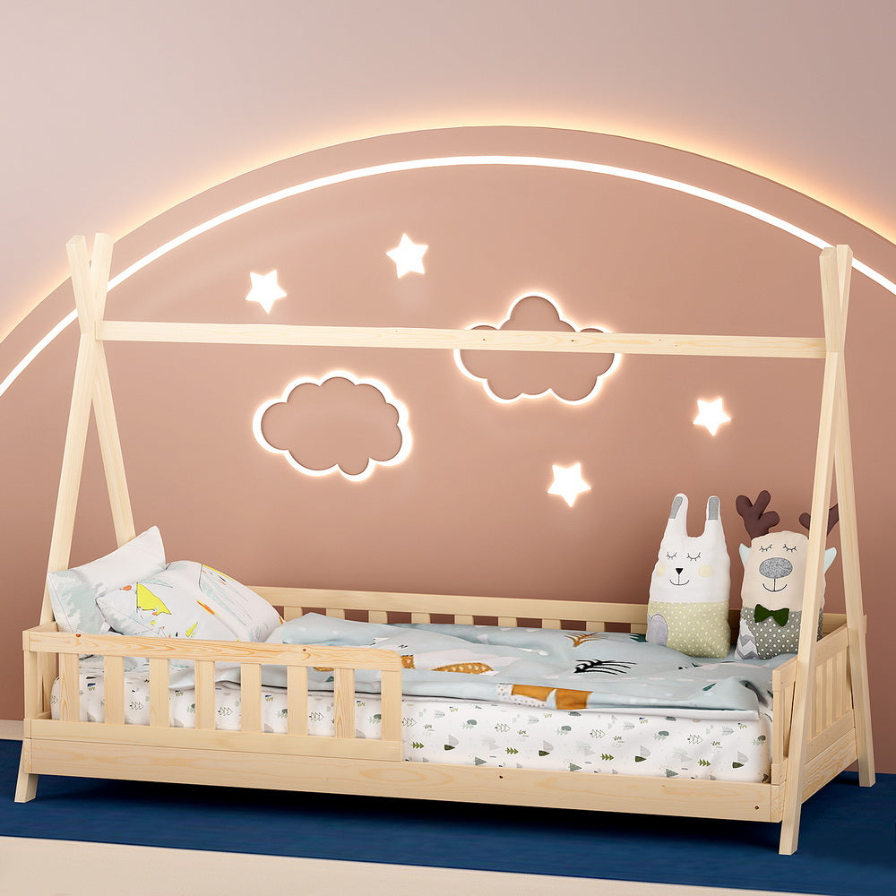 Bed Frame Wooden Kids House Frames Oak PUAH