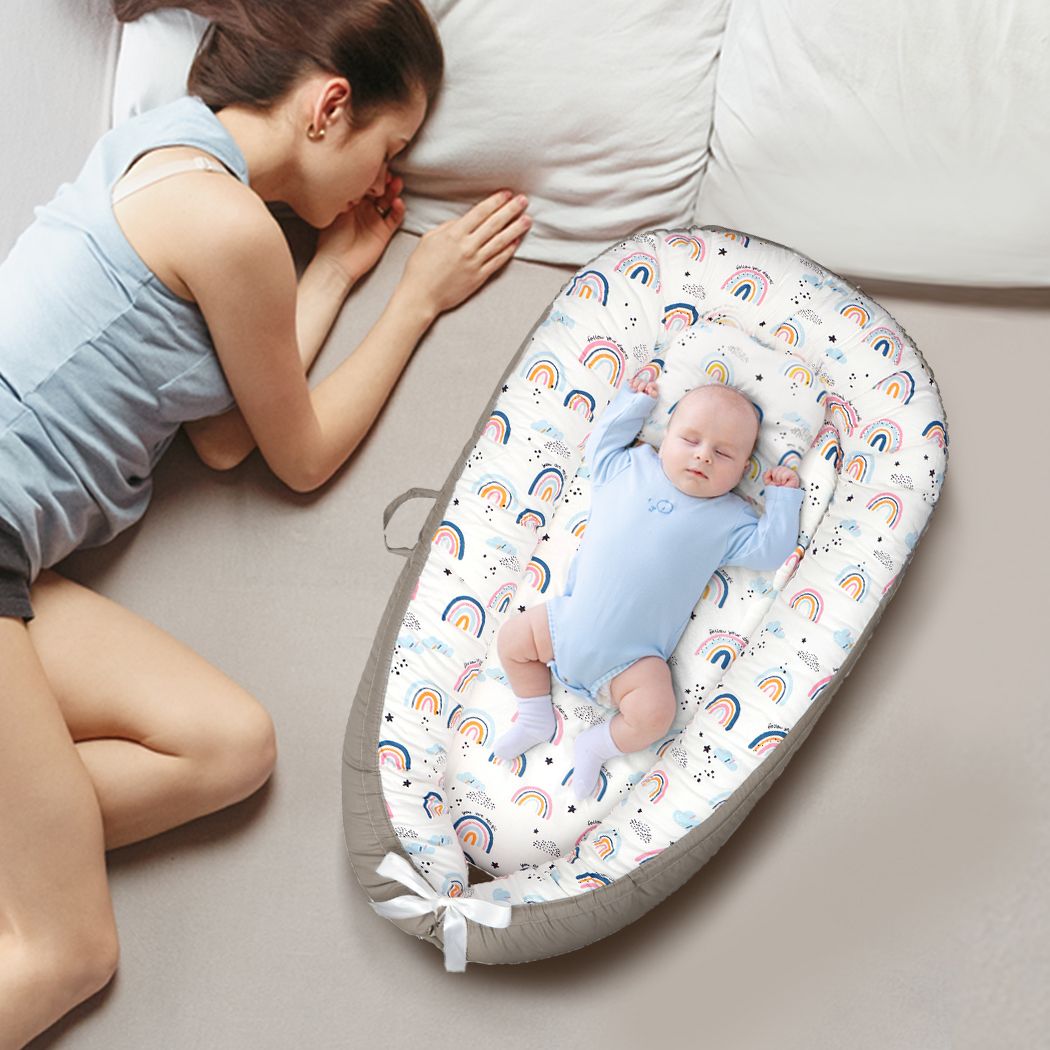 Baby Nest Bed Lounger Sleeping Portable Pillow Newborn Bassinet Crib Pink