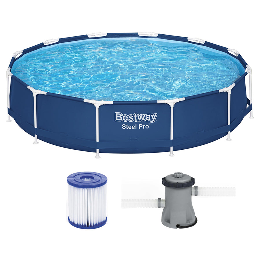 Swimming Pool Above Ground Pools Filter Pump 3.66M Power Steel Frame