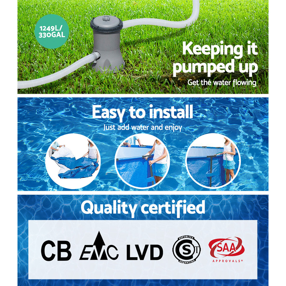 Swimming Pool Above Ground Filter Pump Steel Pro&trade; Frame Pools 3.96M