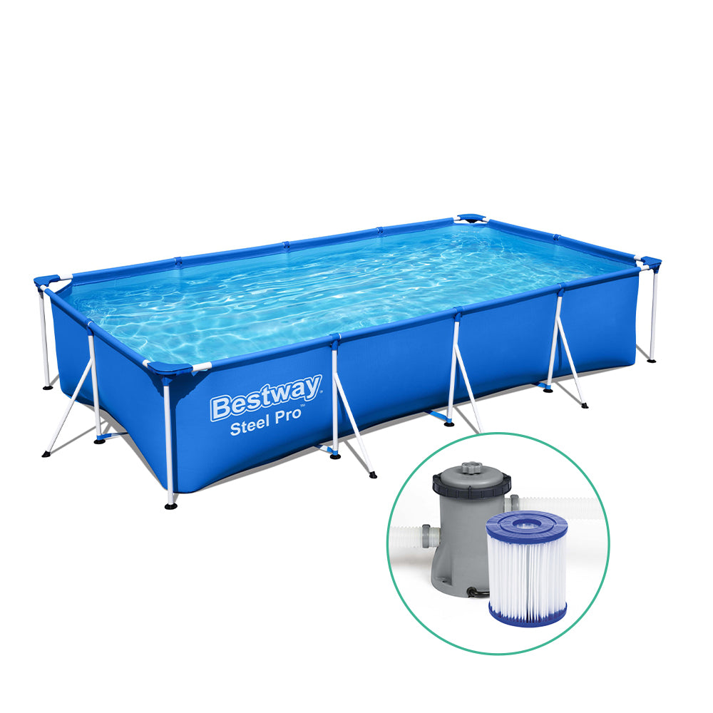 Swimming Pool 4M Above Ground Pools Pumps Steel Frame Filter Pump