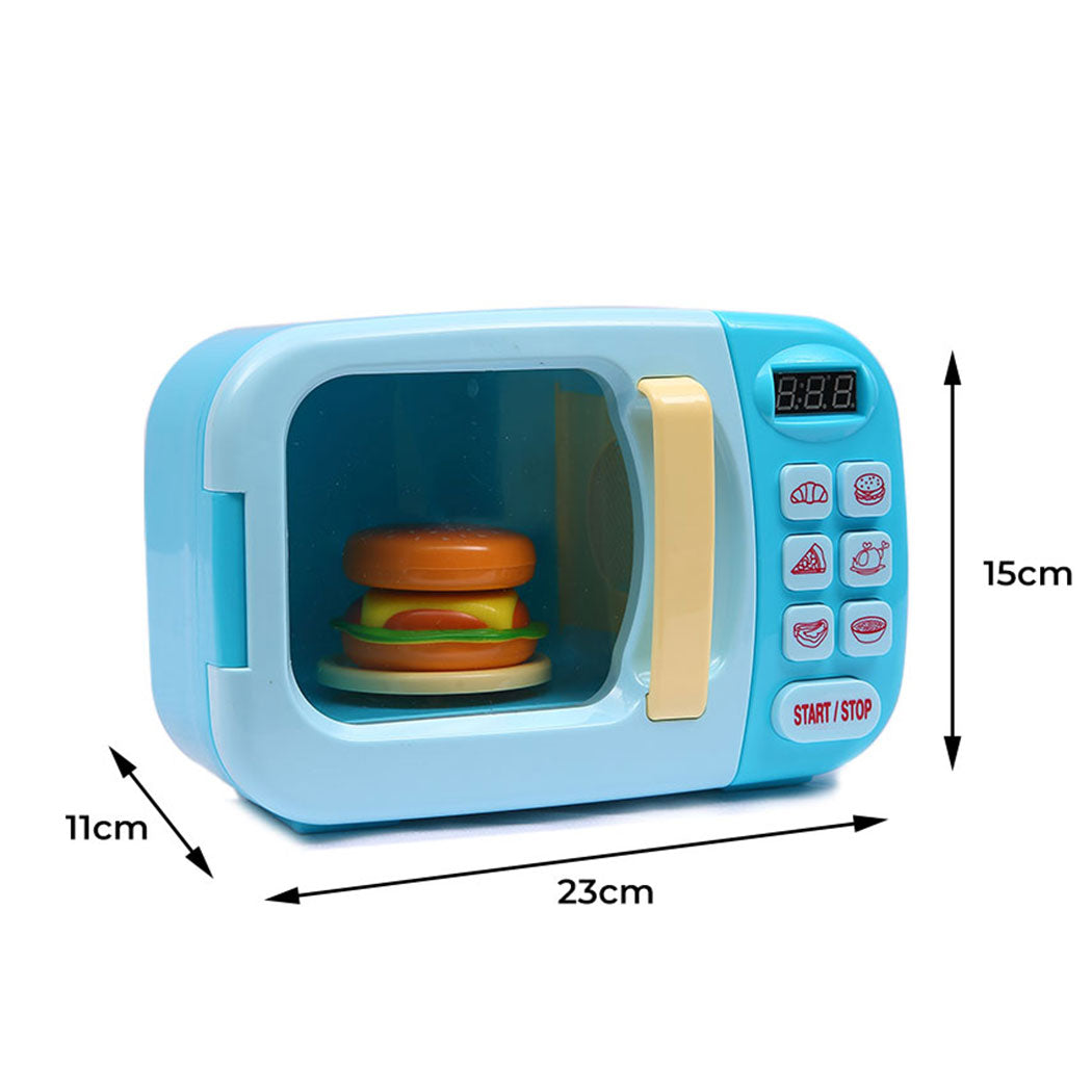 32x Kids Kitchen Play Set Electric Microwave Oven Pretend Play Toys Cooking Blue