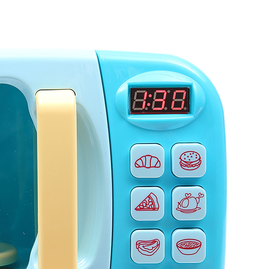 32x Kids Kitchen Play Set Electric Microwave Oven Pretend Play Toys Cooking Blue