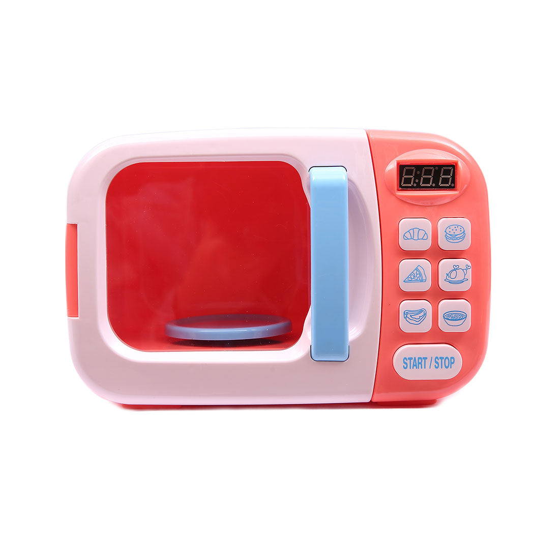 32x Kids Kitchen Play Set Electric Microwave Oven Pretend Play Toys Cooking Pink