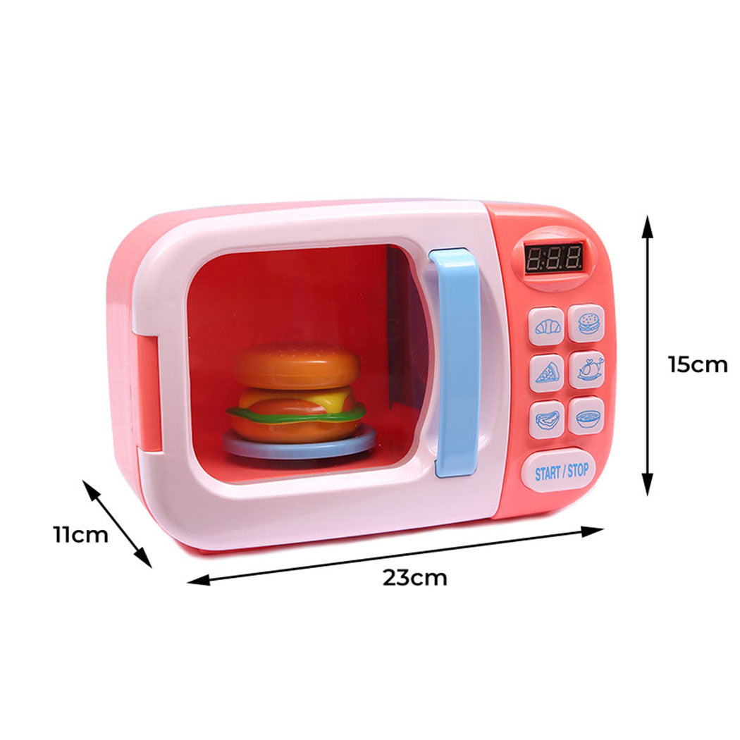 32x Kids Kitchen Play Set Electric Microwave Oven Pretend Play Toys Cooking Pink