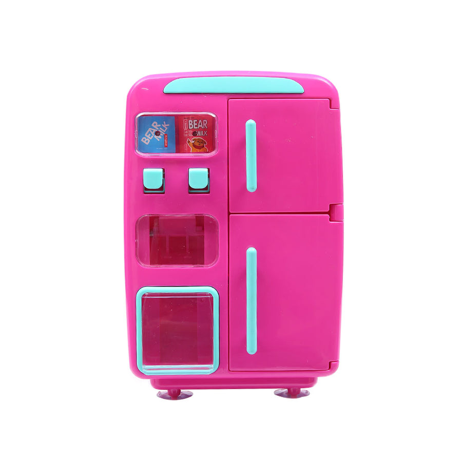Kids Play Set 2 IN 1 Refrigerator Vending Machine Kitchen Pretend Play Toys Pink