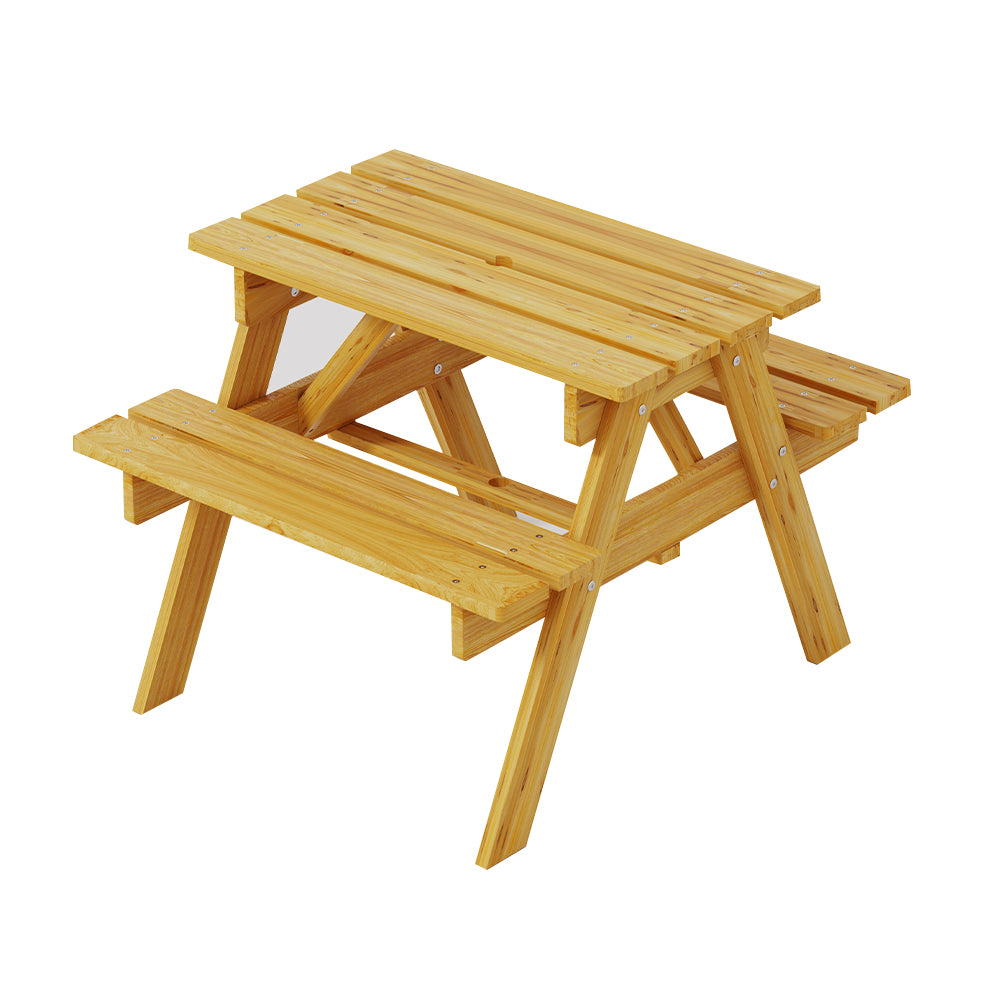 Kids Outdoor Table and Chairs Picnic Bench Seat Children Wooden Indoor