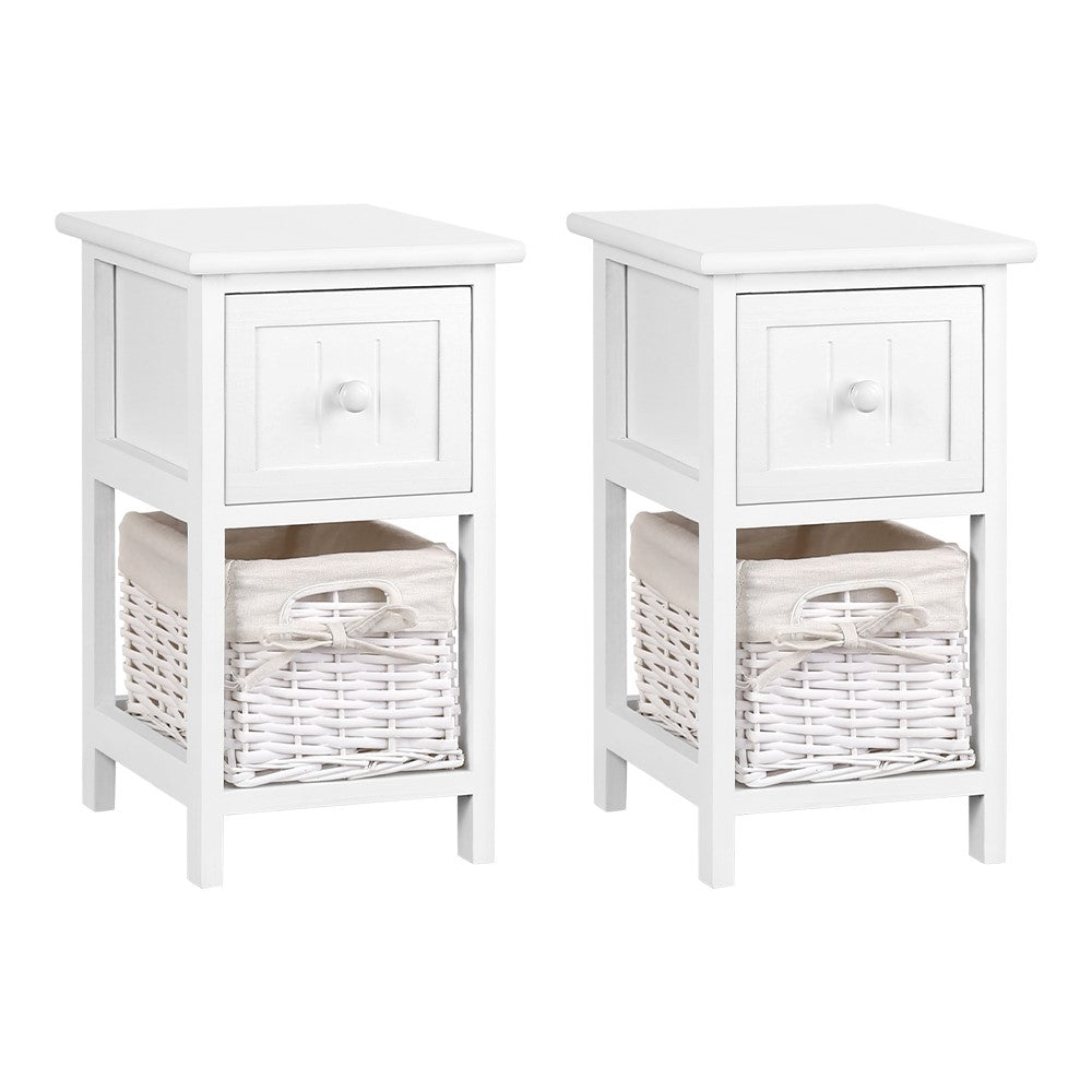 2 PCS Bedside Table - White